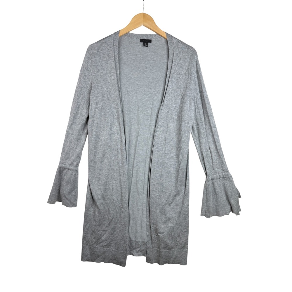 HALOGEN Womens Light Gray Open Front Long Cardigan Sweater Size Small